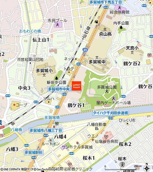 ザ・ビッグ多賀城鶴ヶ谷店付近の地図